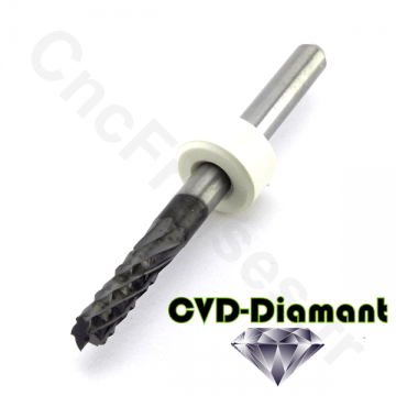 Fraise coupe diamant carbure CVD-D 3mm LU 10mm Q 3.175mm
