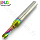 Fraise 1 dent Plexi Alu DLC Queue 6mm Coupe 4mm Longueur Utile 12mm