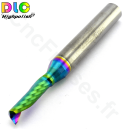 Fraise 1 dent Plexi Alu DLC Queue 6mm Coupe 4mm Longueur Utile 14mm